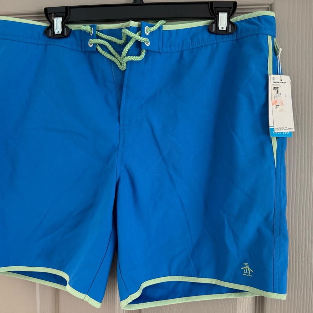 Men's Blue Swim Bathing Suit board shorts - New with Tags - Size Large